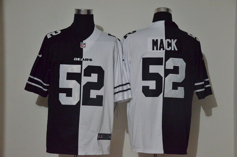Men Chicago Bears #52 Mack Black white Half version 2020 Nike NFL Jerseys